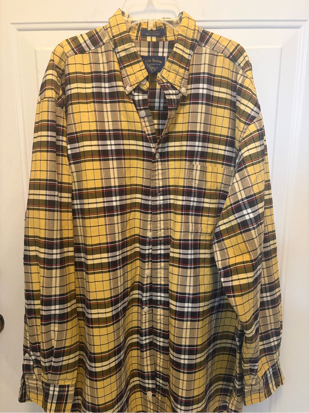 Club Room Yellow Plaid Button-Down Shirt